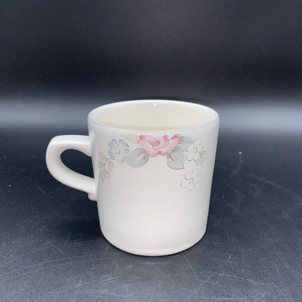 2 Pfaltzgraff Wyndham Mug Ivory Pink Gray Floral 8 oz - Replacement dish